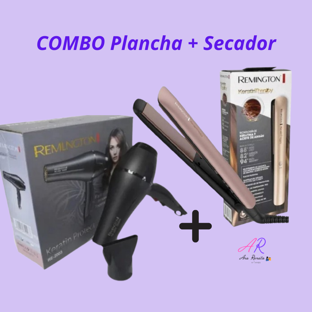 Plancha Keratina mas Secador Remington