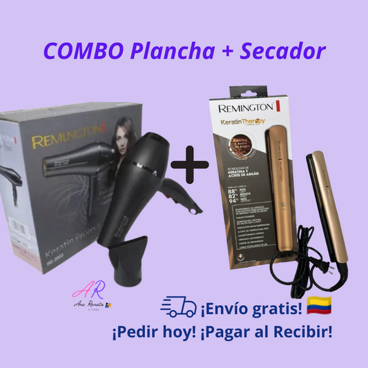 Plancha Keratina mas Secador Remington