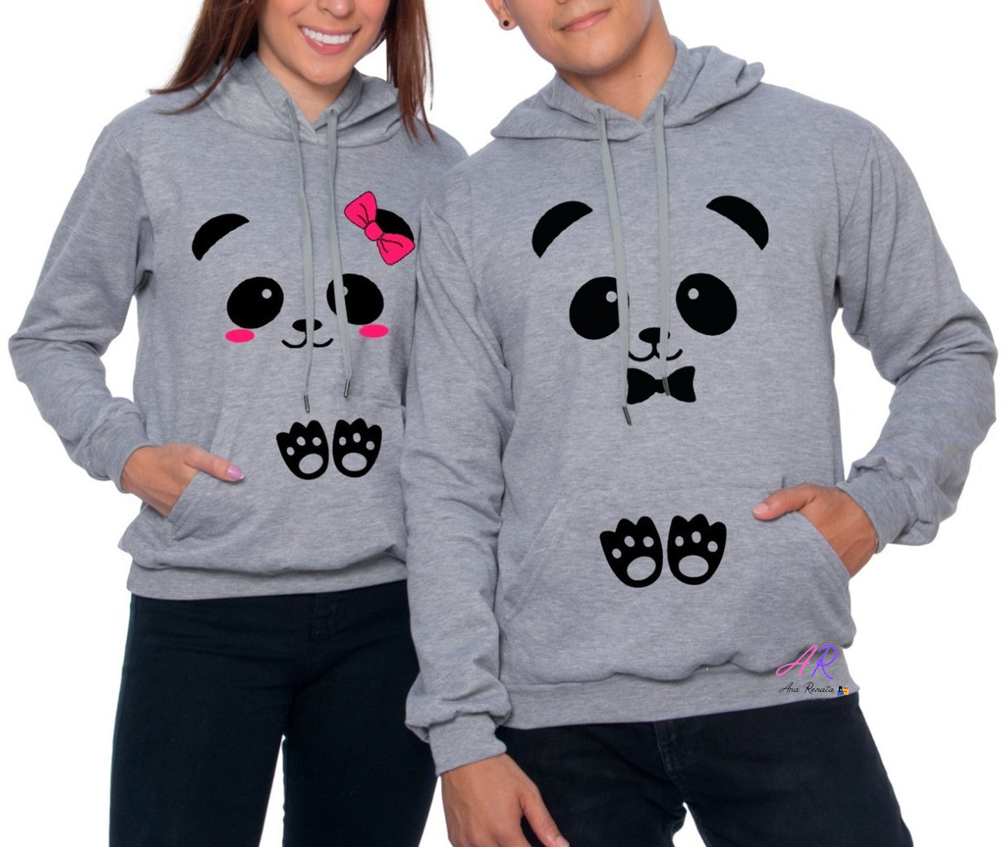 Buzos, Hoodies Pareja Ositos Gris